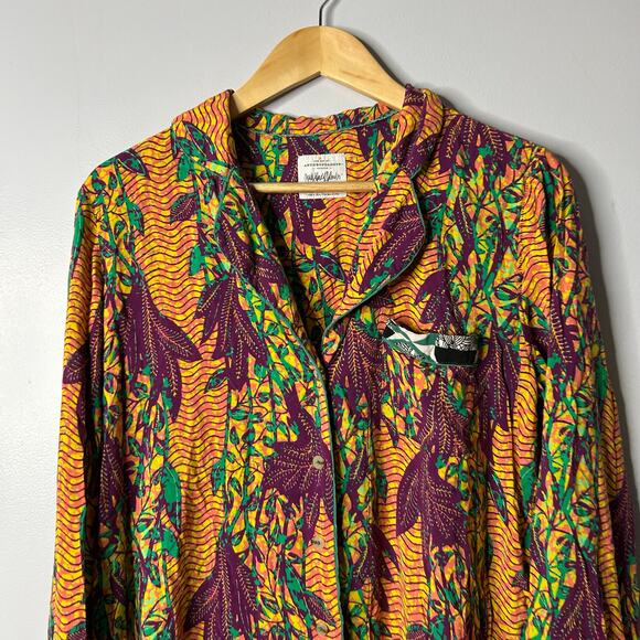 Anthropologie Shadé Akanbi Harvest Pajama Top Women’s Medium Bohemian Sleep Boho - Picture 6 of 12